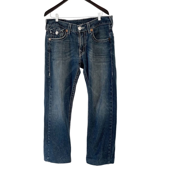 True Religion Other - True Religion Ricky Dark Wash Relaxed Straight Leg 100% Cotton Denim Jeans